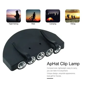 Clip Cap Light Практичный Головной Светильник 5 LED Night Fishing Light Лампа Шляпа Световая Кепка Для Кемпинга Рыбалки Мини-Фонарик На Открытом Воздухе Ligh
