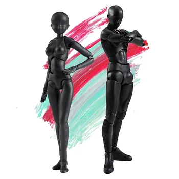 Фигурки героев ПВХ Модель с коробкой Рисунок Модели для художников (женский + мужской, черный)
