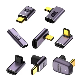 240 Вт Металлический USB 4.0 Type C Адаптер OTG 40 Гбит/с Быстрая Передача данных Планшет USB-C Зарядное Устройство Конвертер для Телефона Macbook Air Pro Ноутбук