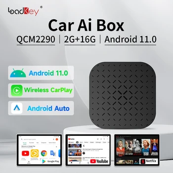 LoadKey Android 11 Ai Box Беспроводное Автоматическое подключение Android CarPlay YouTube Netflix Tv Box QCM2290 Подключи и играй AppStore Tbox-basic