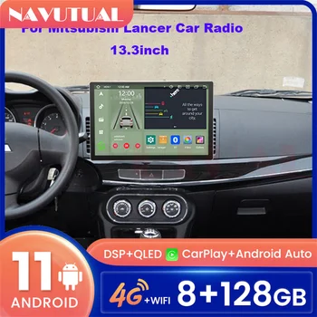 256G 13,3 дюймов 2din Радио Автомобильный Стерео Для Mitsubishi Lancer Android Авто Автомобильный Мультимедийный Плеер GPS Навигация Головное Устройство Carplay 4G