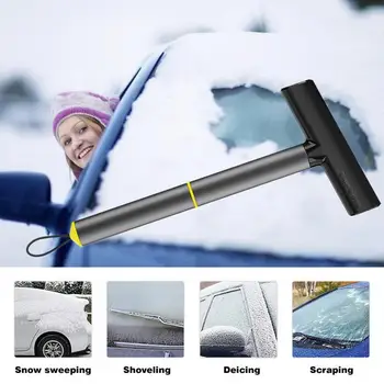Скребок для льда Универсальный Скребок для ветрового стекла, средство для удаления льда С эргономичной ручкой, Инструменты для уборки снега, Зимние автомобильные аксессуары