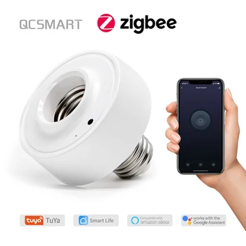 Tuya Smart Life ZigBee 3,0 Держатель Лампы E27 Светодиодная Лампа Таймер Google Alexa Home Голосовое Управление Работа с Помощником Zigbee2MQTT