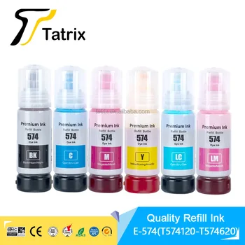 Tatrix Для Epson T5741, T5742, T574, Совместимые Цветные Чернила для заправки Бутылок на водной основе, Объемные Струйные Чернила для принтера Epson L8050/L18050