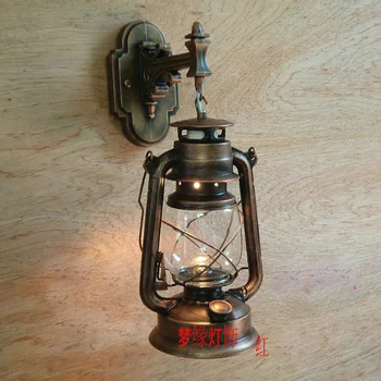Фонарь керосиновая лампа, люстра из кованого железа столовая гостиная спальня кабинет чайхана креативный современный сельский светильник
