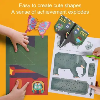 3d Мультяшные Животные Оригами Ручной Работы, Обучающие игрушки из бумаги, Сделай Сам, Детские игрушки, Развивающие Игрушки Монтессори, Ремесло E4m6