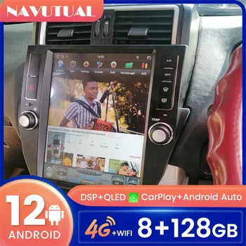 2din 12,1-дюймовый автомобильный радиоприемник Android для Toyota Land Cruiser Prado LC150 2010-2013 Tesla Экран Автомобильный мультимедийный плеер GPS Навигация