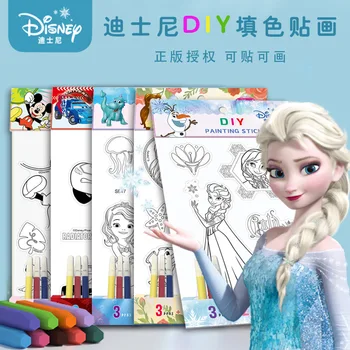 Дисней 3-6-летние мультяшные цветные наклейки замороженная принцесса детская книга для рисования детский сад рисование раскраска игрушка