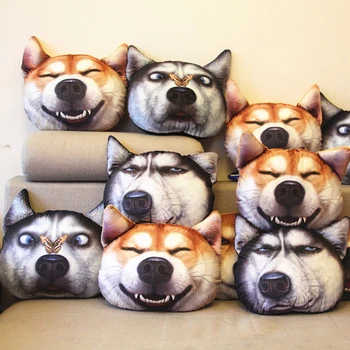 3D имитация k-wow забавная подушка для мальчиков, забавная подушка площадью 2 га, креативная плюшевая собака Хаски, японская акита, подушка для сна