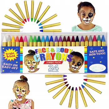 16 Цветов, цветные карандаши для лица, Детская роспись лица, тела, Мелки для макияжа, для костюмированной вечеринки на Хэллоуин, реквизит для косплея