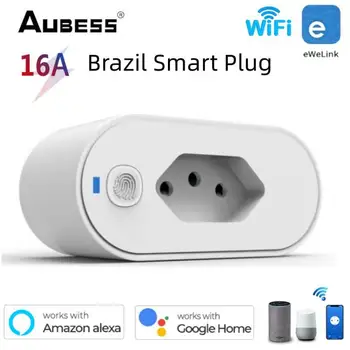 eWeLink WiFi Smart Plug 16A, Умный выбор времени сцены, Умная Домашняя розетка в Бразилии С монитором питания Через Alexa Google Home Alice