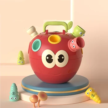 Набор вставных игрушек Apple, Пальчиковая кукла, Цифровая цветовая гамма, игрушка для раннего обучения по методу Монтессори, подарок для детей