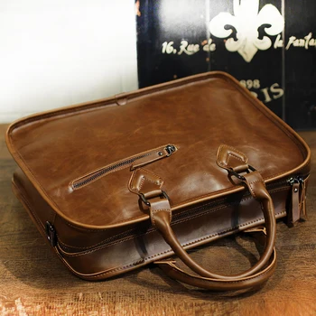 Кожаный портфель для ноутбука Xiao.p, Мужская Коричневая 13-дюймовая сумка, рюкзак на лошадином плече, Винтажная сумка Crazy Man, Большая мода