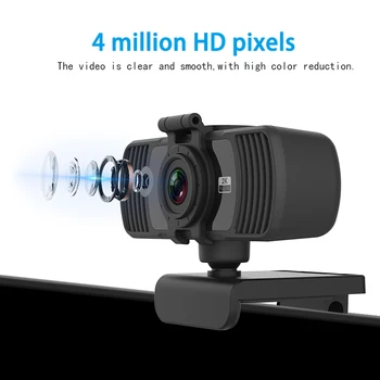 HD 1080P Веб-камера 2K Компьютер ПК Веб-камера с микрофоном для прямой трансляции видеозвонков, конференций, работы на веб-ПК, вычислений