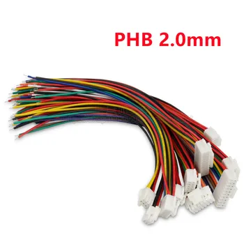 5 шт. Клеммный провод Phb2.0mm с одним концом, Соединительный провод 2x2P/3P/4P/5P/6P/7P/8P/9P/10P/12p, Двухрядный Электронный кабель с пряжкой 20 см