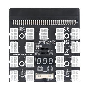 Breakout Board 17 Портов 6Pin светодиодный Дисплей Модуль Питания Серверная карта Адаптер для HP 1200 Вт 750 Вт Блок питания GPU Miner Для Майнинга BTC ETH